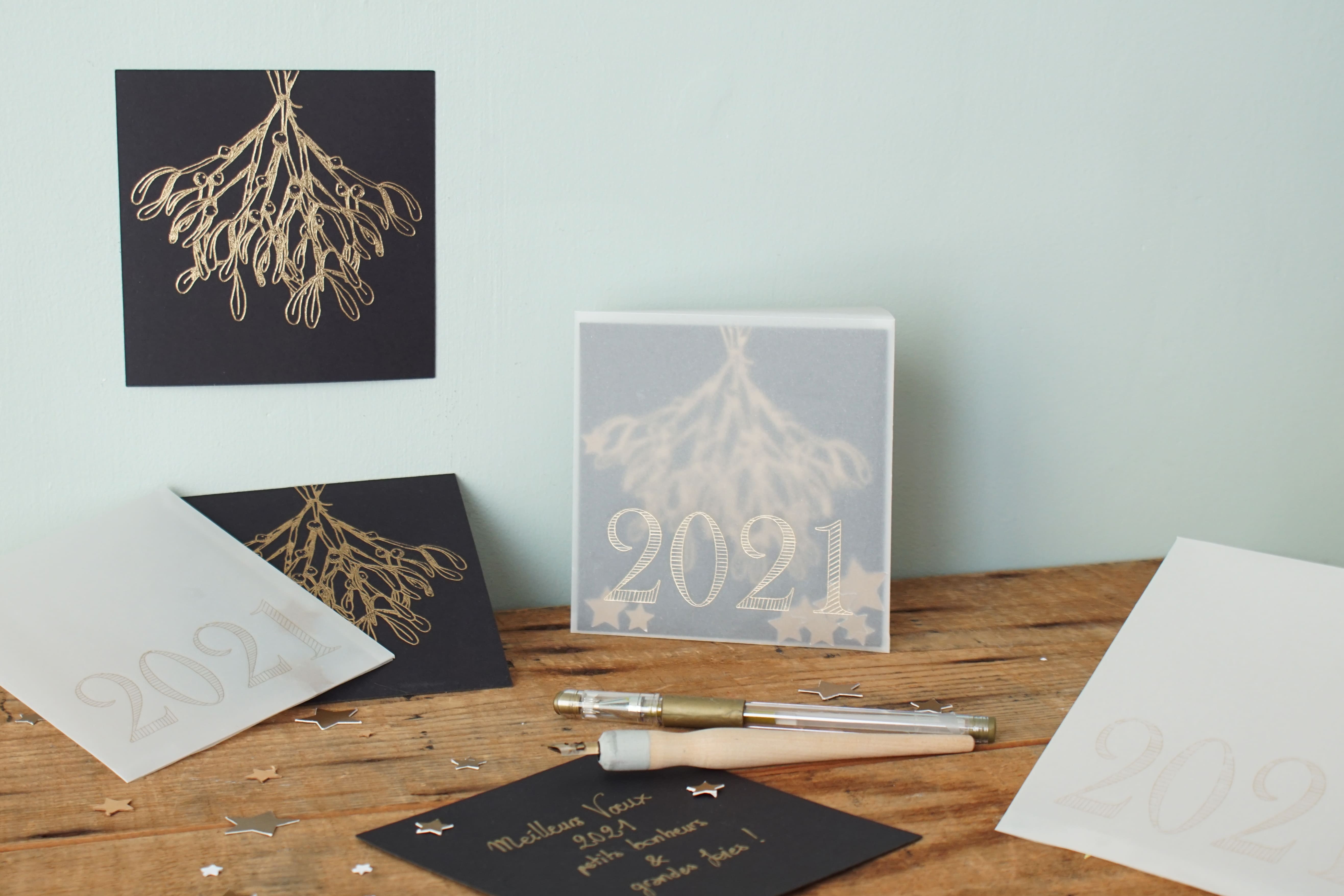 Carte de voeux foil cricut